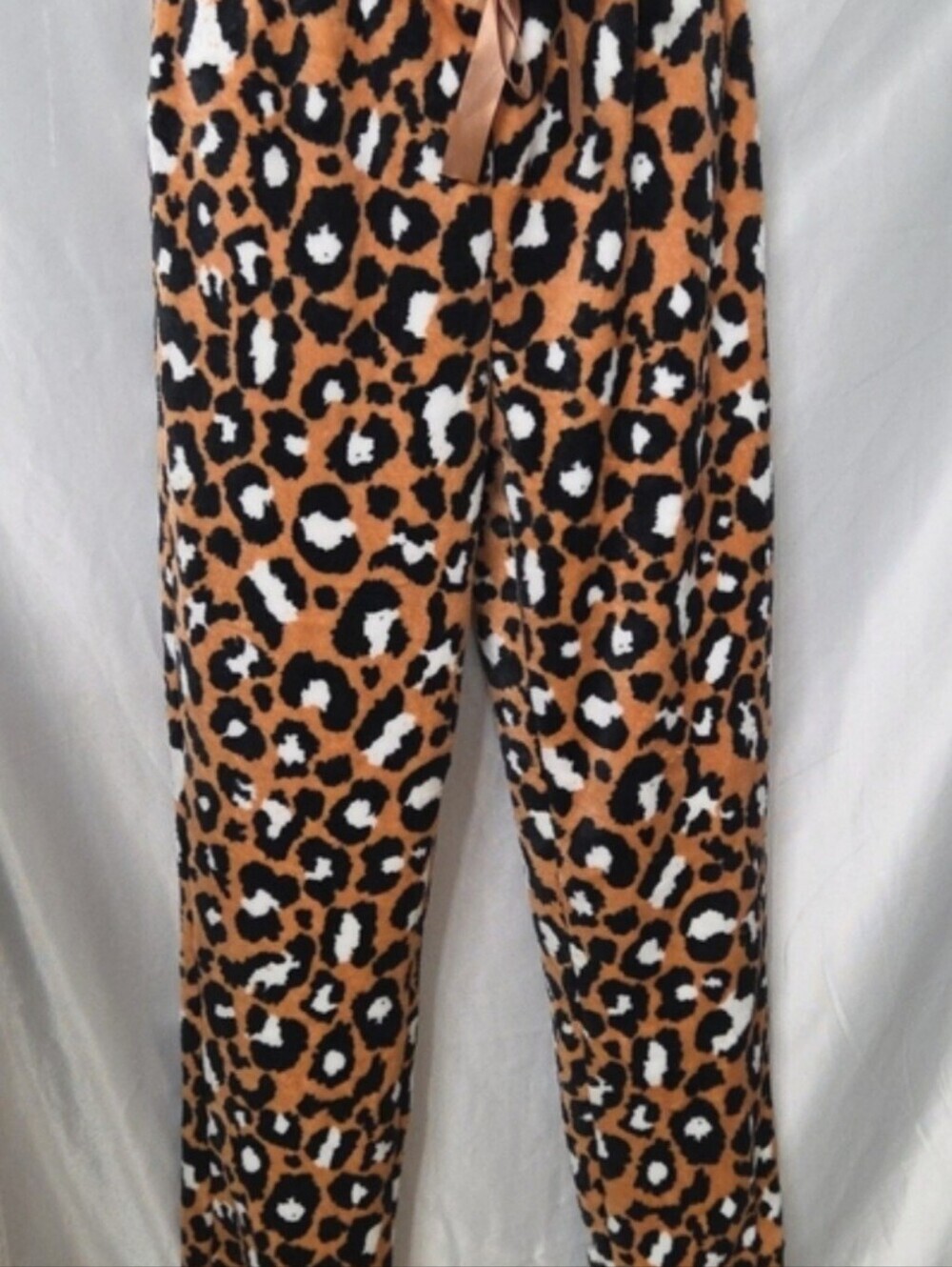 Fashion Nova Tan Black White Leopard Print Pajama Pants Size Xsmall.